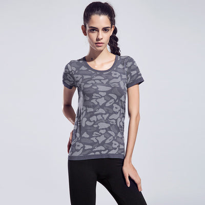 Camouflage Color Women Sports Yoga Shirt