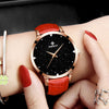 WISHODIT Leather Quartz Wristwatch