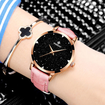 WISHODIT Leather Quartz Wristwatch