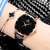 WISHODIT Leather Quartz Wristwatch