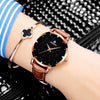 WISHODIT Leather Quartz Wristwatch