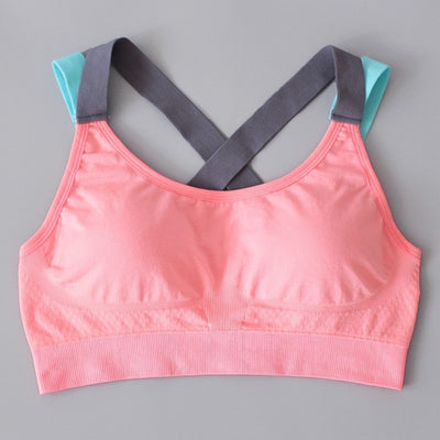 Mermaid Curve Spaghetti Strap Fast Dry Elastic Sport Bra